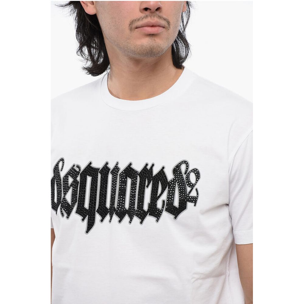 Dsquared² Cotton D2 GOTHIC Loose Fit T-Shirt with Rhinestones - Image 3