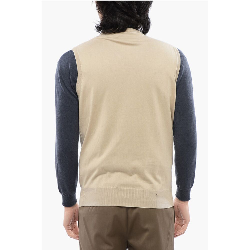 Corneliani ID Lightweight Cotton Sleeveless V-neck Sweater - Image 2