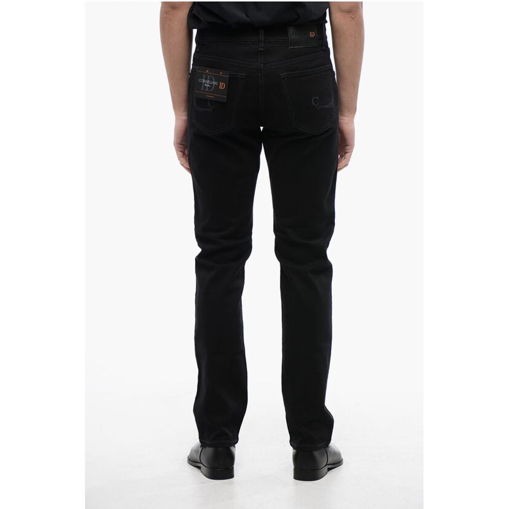 Corneliani ID Stretch Denim Jeans with Embroidered Logo 19cm - Image 2