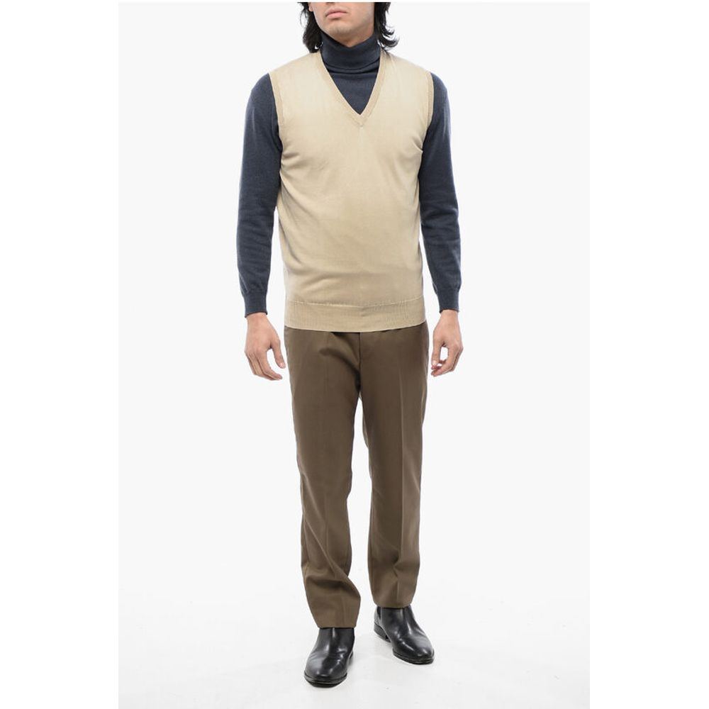 Corneliani ID Lightweight Cotton Sleeveless V-neck Sweater - Image 4