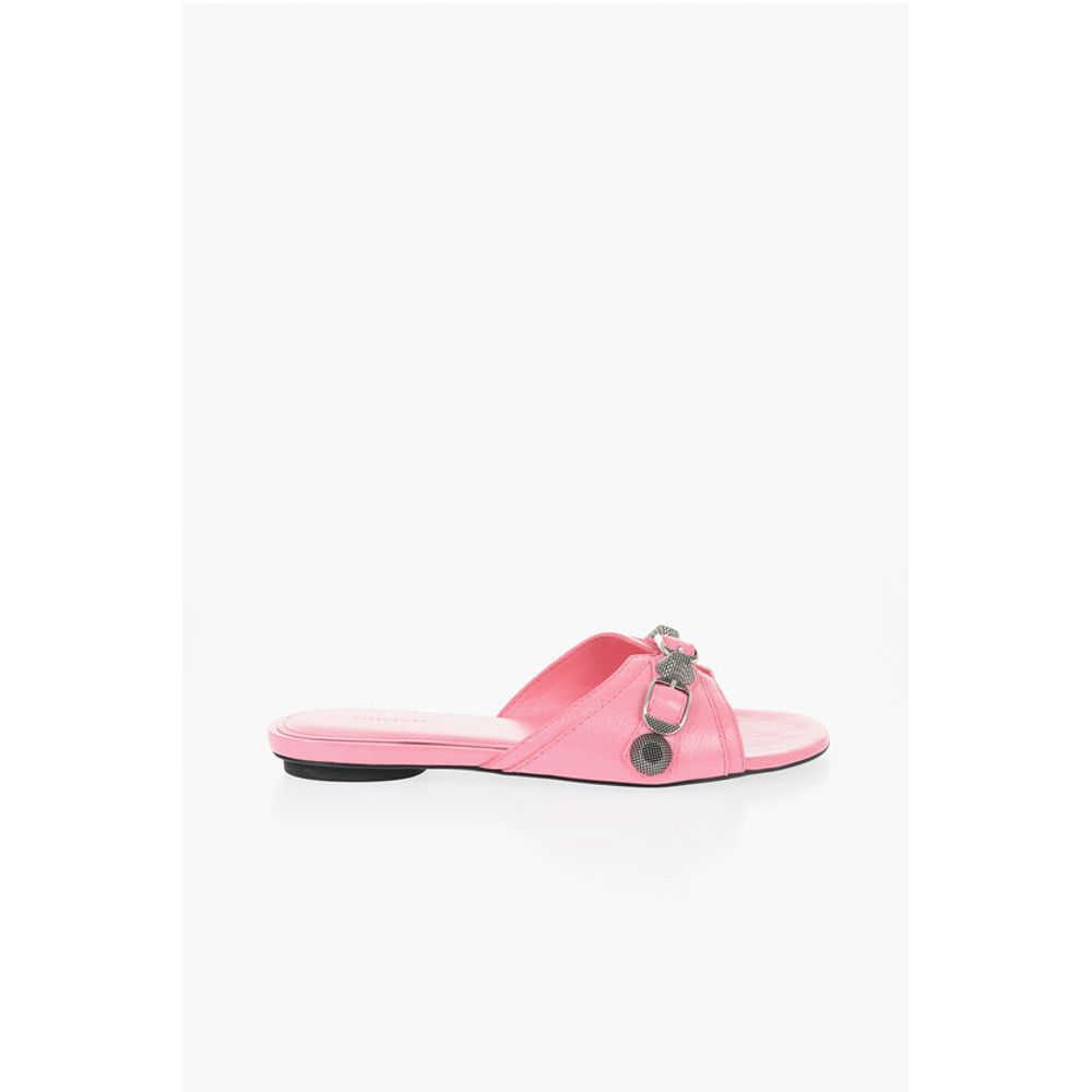 Balenciaga Leather CAGOLE Sandals with Maxi Studs and Buckle - Image 3