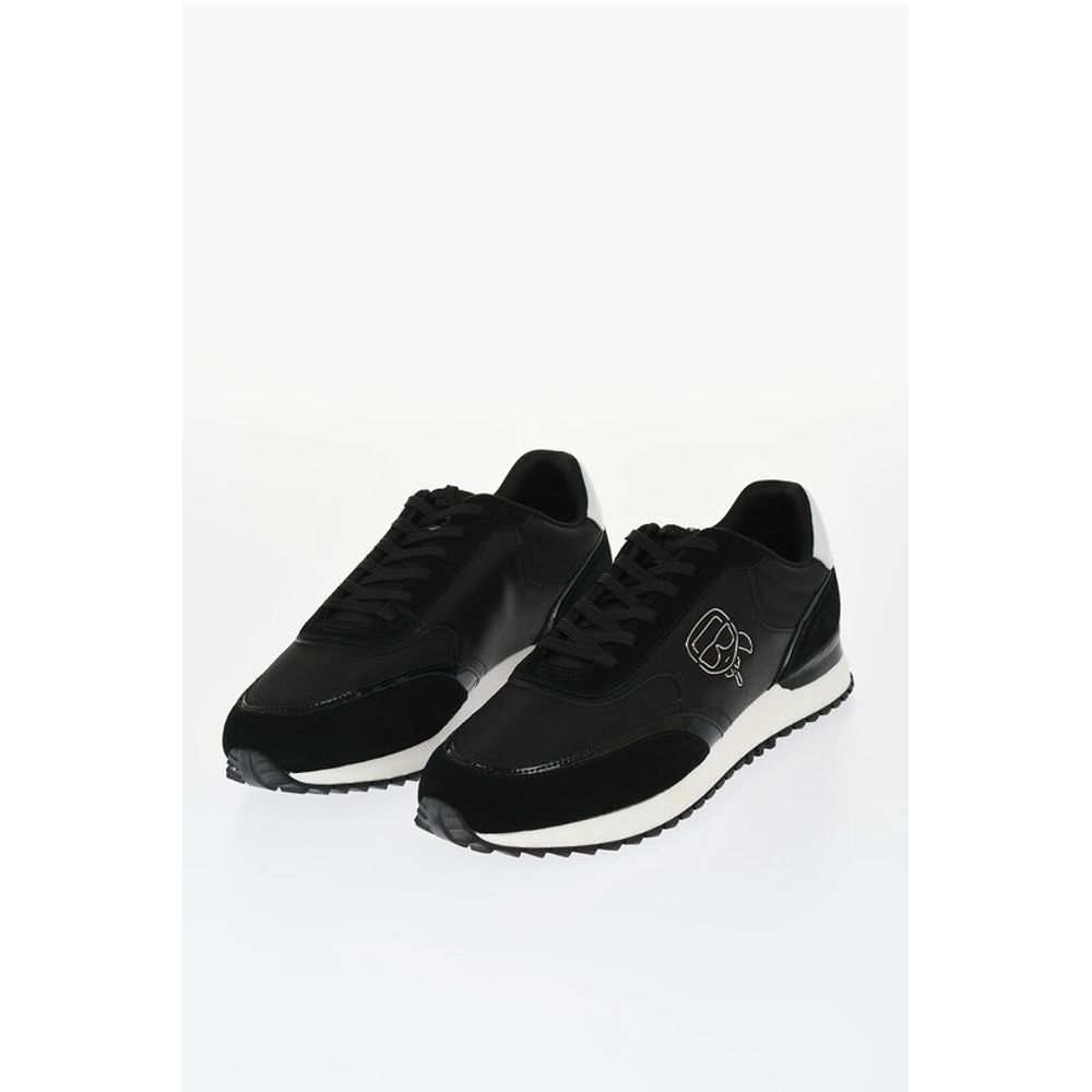 Karl Lagerfeld Leather VELOCITOR II Low-Top Sneakers with Patent Leather De