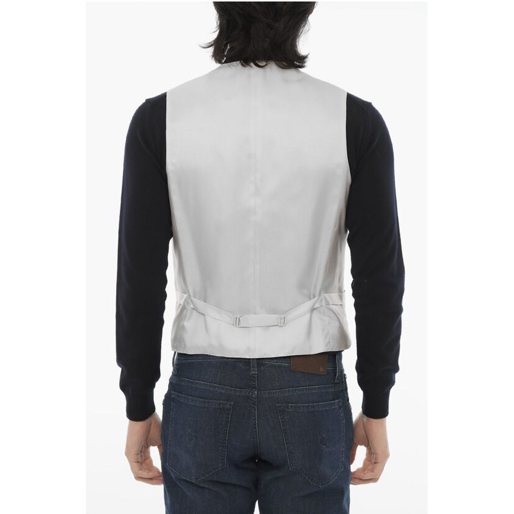 Corneliani CC COLLECTION Wool Blend Waistcoat with Contrasting Buttons - Image 2