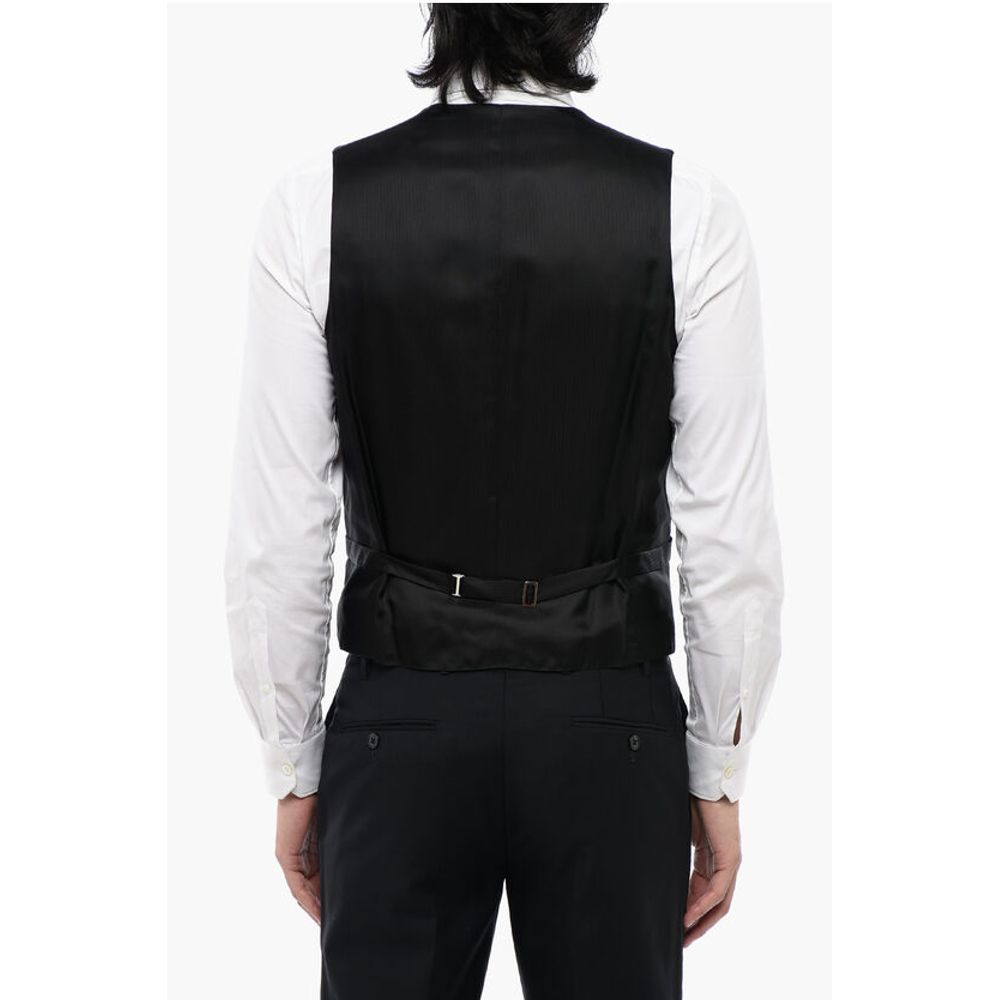 Corneliani CC COLLECTION Virgin Wool Blend Waistcoat with Martingale - Image 2