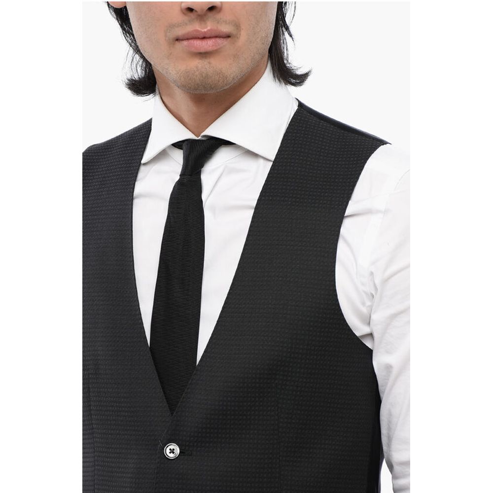 Corneliani CC COLLECTION Virgin Wool Blend Waistcoat with Martingale - Image 3