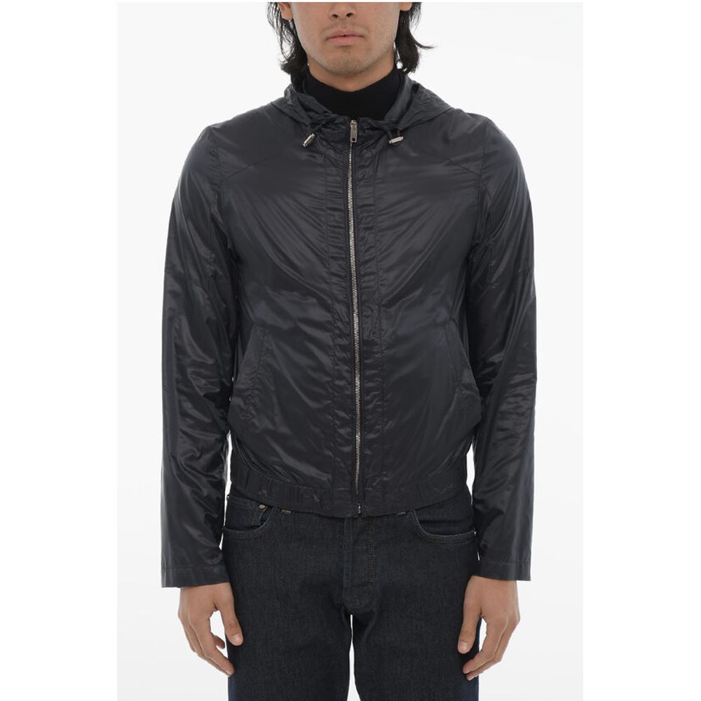 Corneliani ID Nylon Hooded Windbreaker with Front Zip