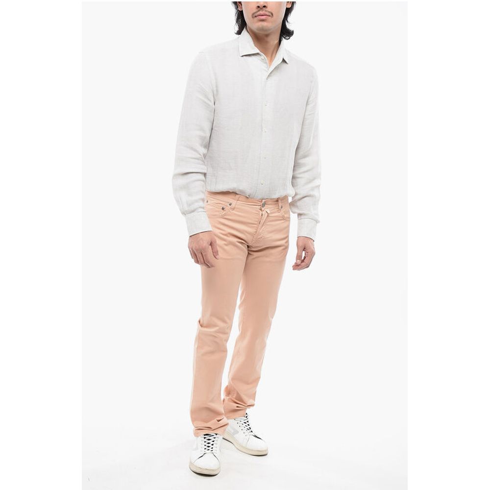 Corneliani Cotton Pants with Embroidered Logo - Image 4