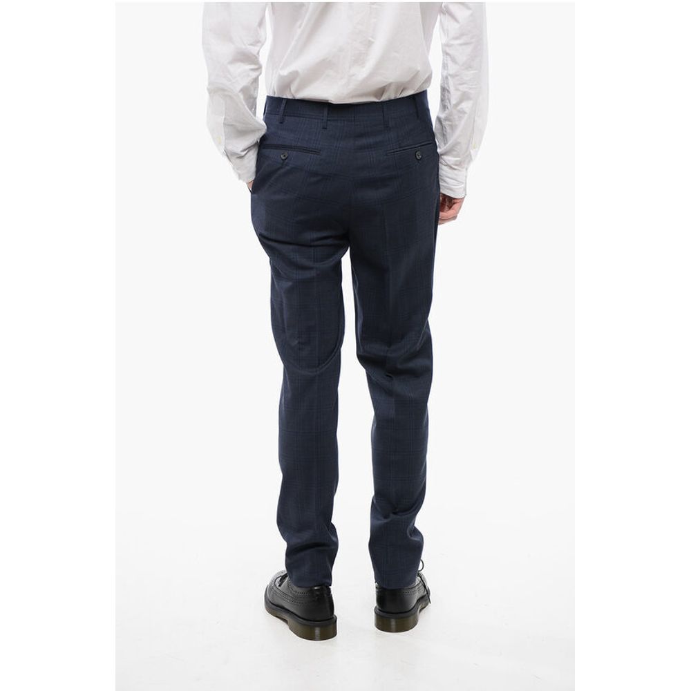 Corneliani CC COLLECTION Virgin Wool Pants with Check Pattern - Image 2