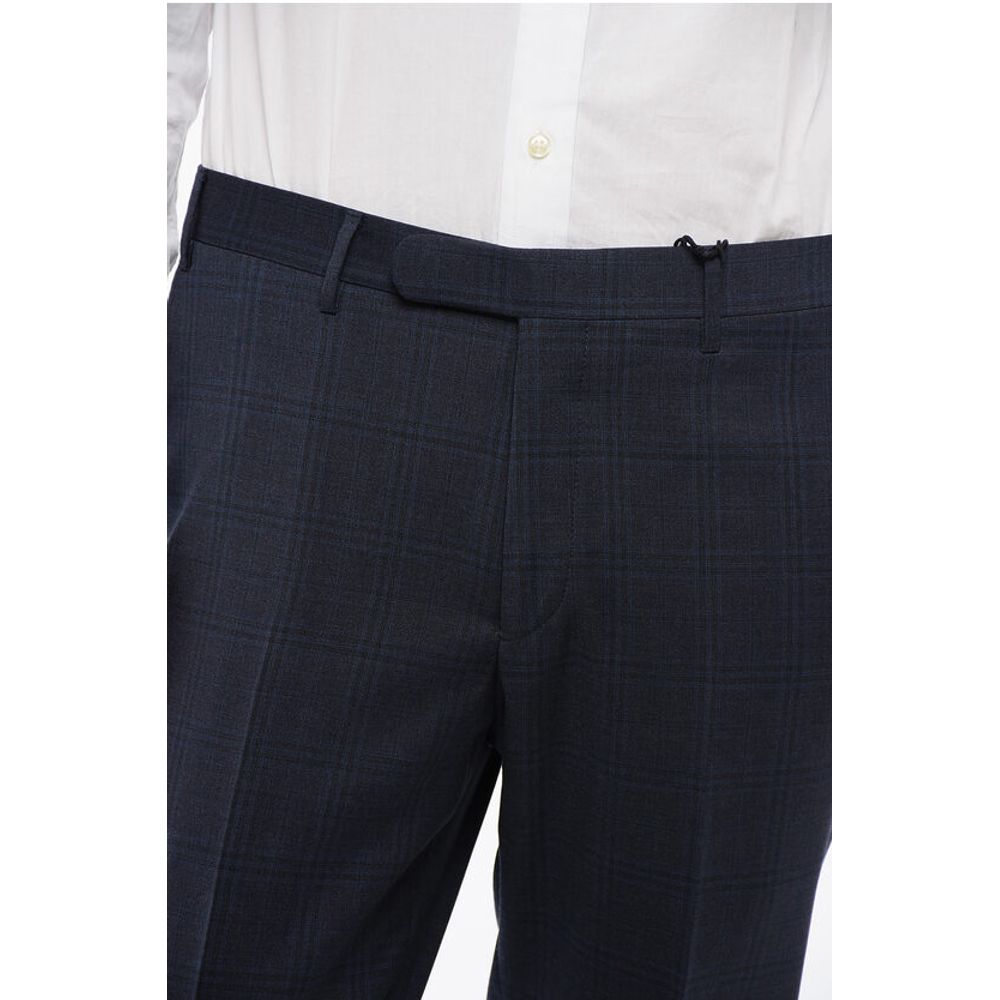Corneliani CC COLLECTION Virgin Wool Pants with Check Pattern - Image 3