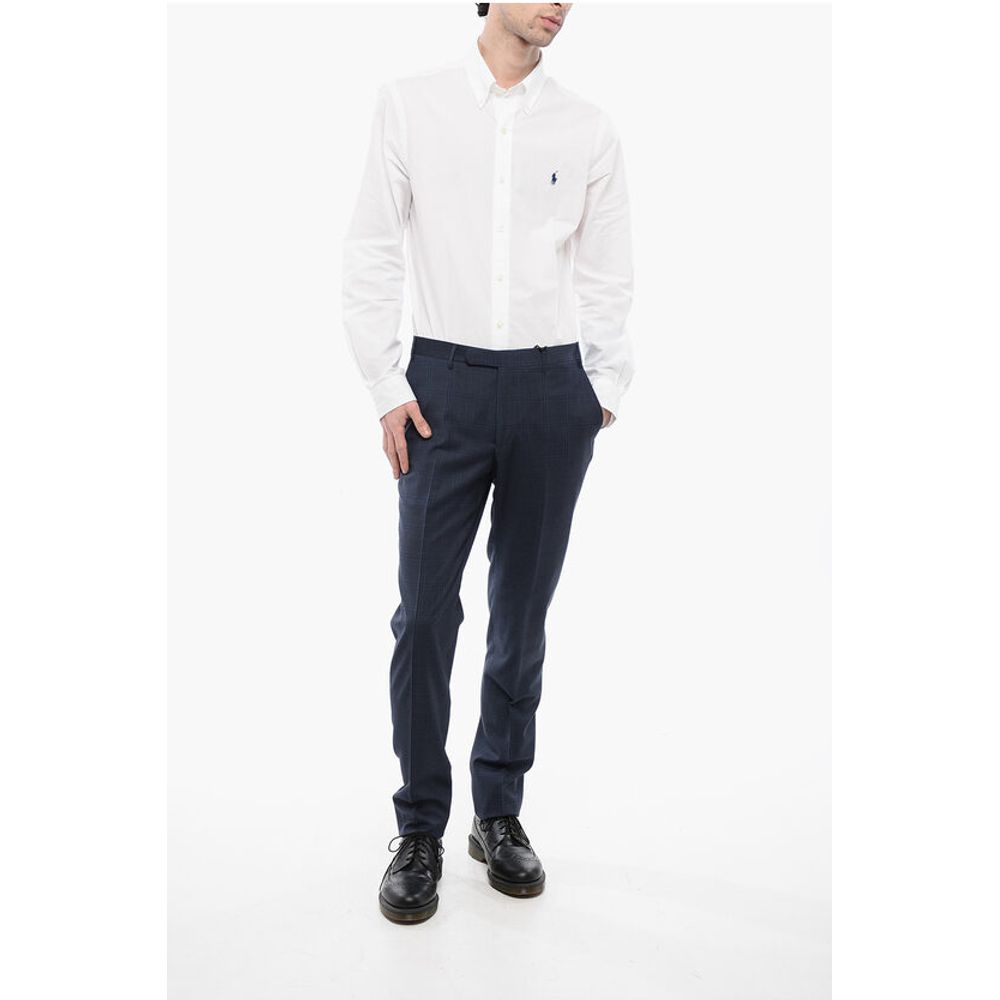 Corneliani CC COLLECTION Virgin Wool Pants with Check Pattern - Image 4