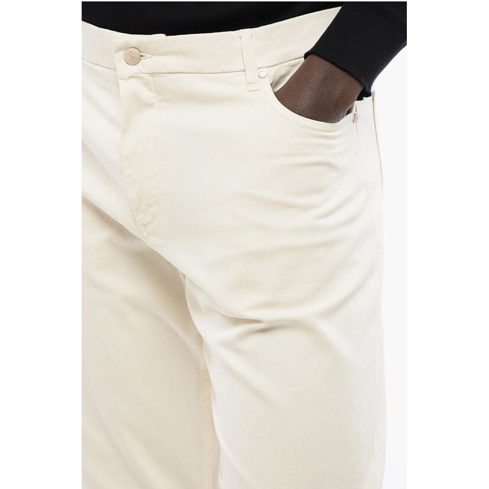 Corneliani ID Cotton Pants with Suede Patch - Image 2