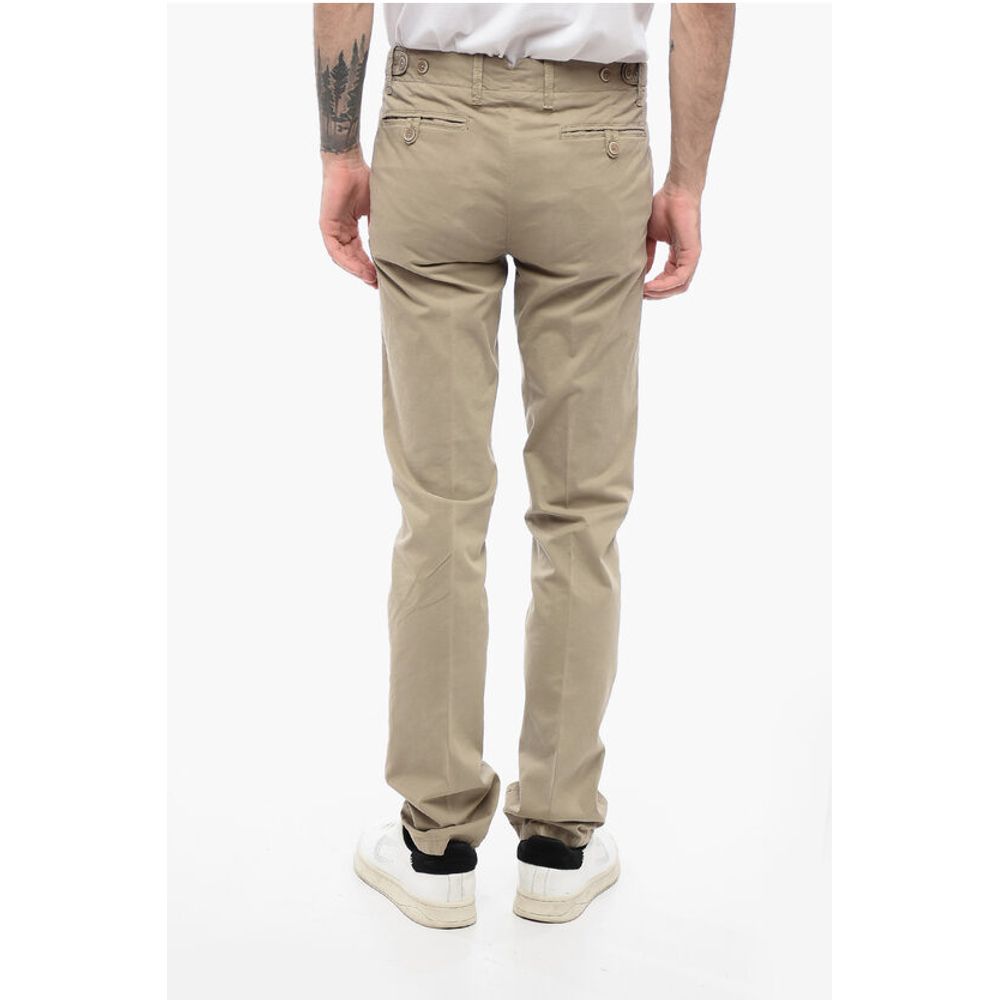 Corneliani ID Stretch Cotton Chinos Pants with Belt Loops - Image 2