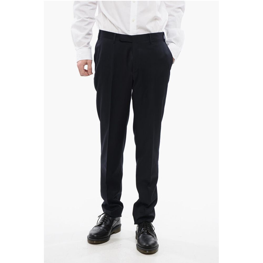 Corneliani CC COLLECTION 4-Pocketed Virgin Wool Pants with Belt Loops