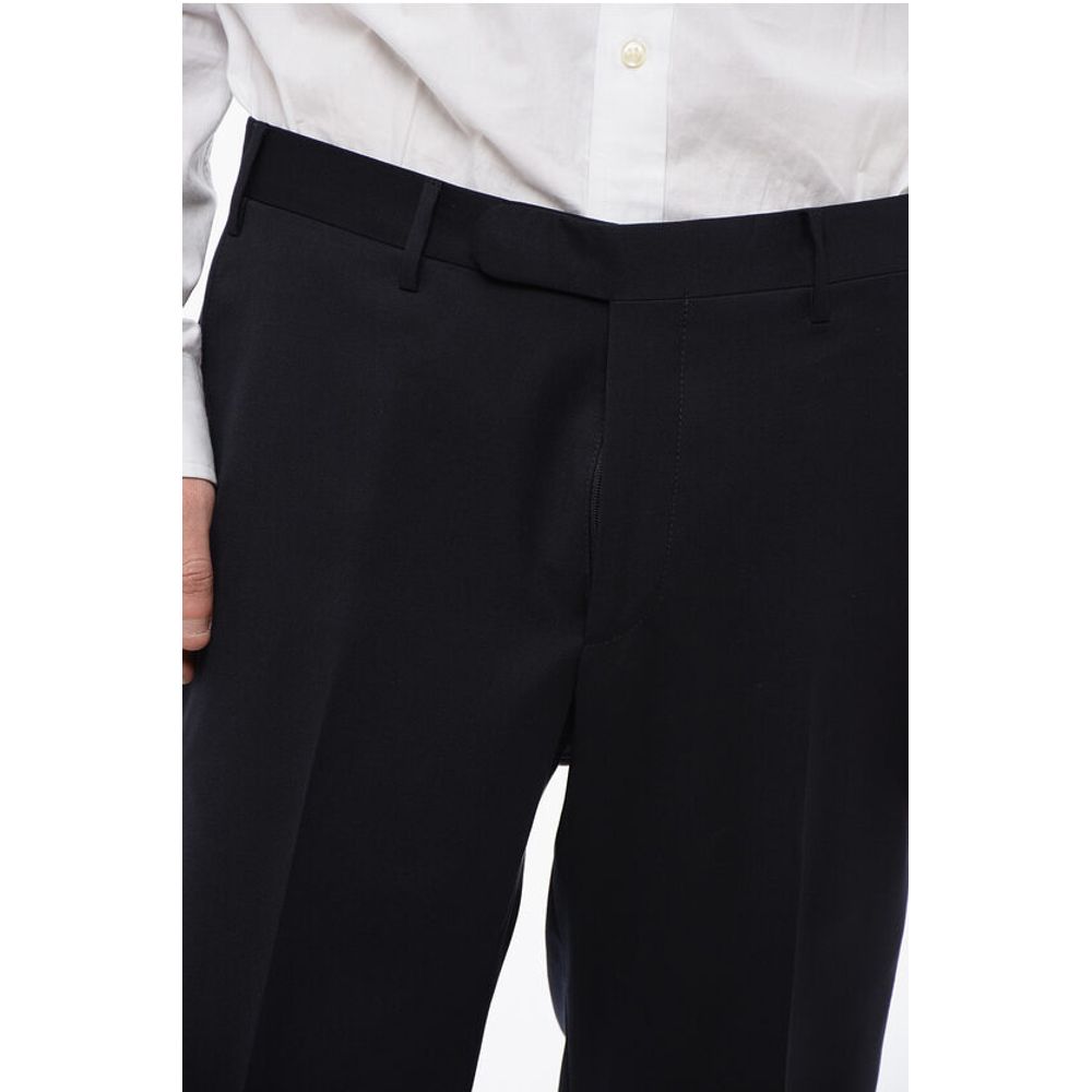 Corneliani CC COLLECTION 4-Pocketed Virgin Wool Pants with Belt Loops - Image 3