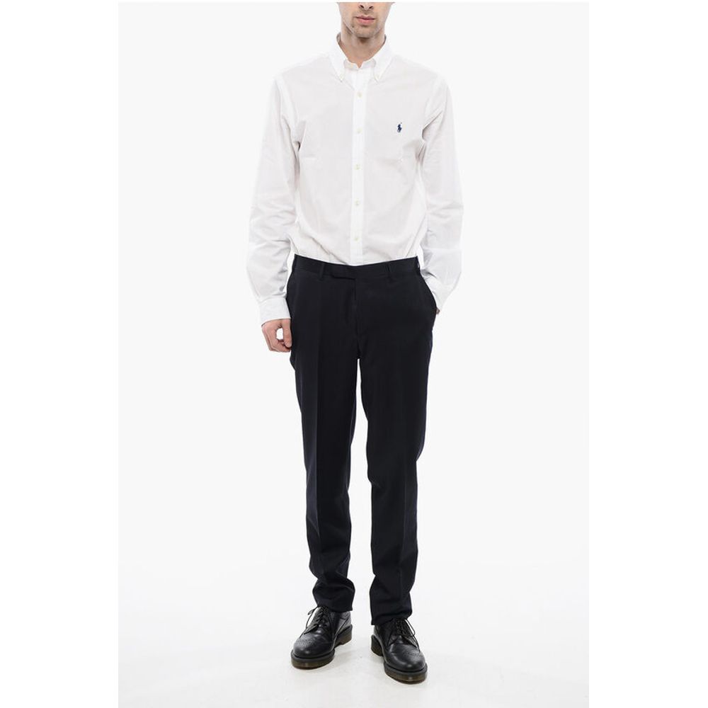 Corneliani CC COLLECTION 4-Pocketed Virgin Wool Pants with Belt Loops - Image 4