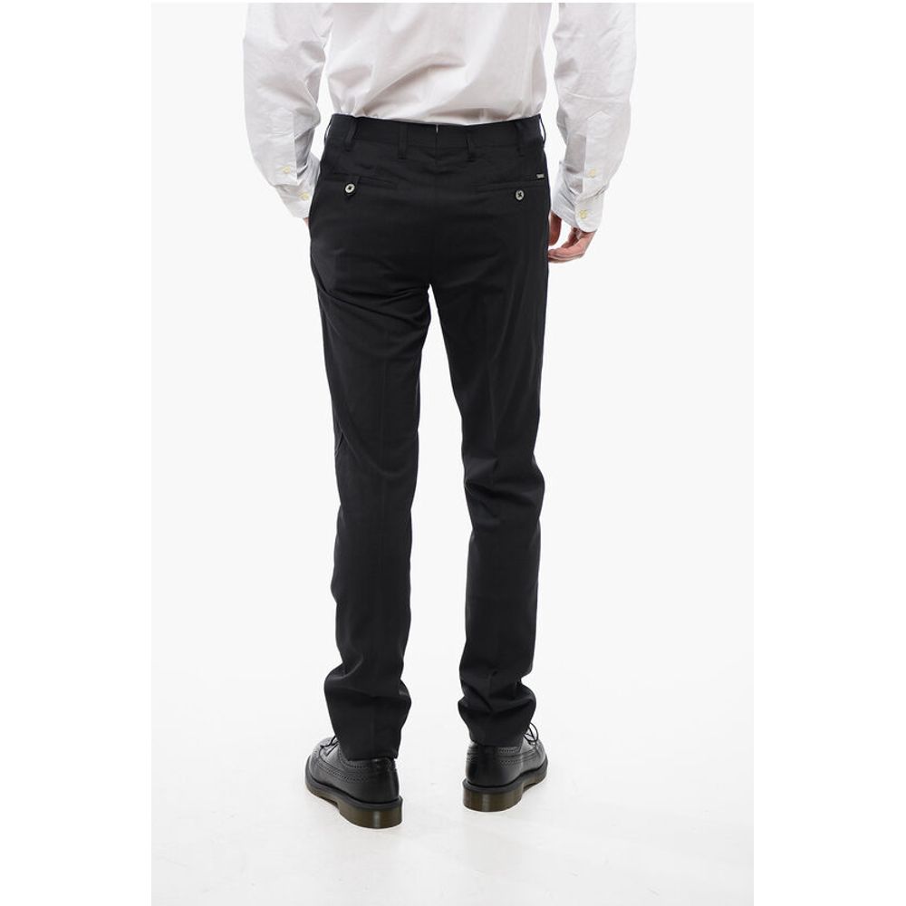 Corneliani Pin Check Patterned ACADEMY Virgin Wool Pants - Image 2