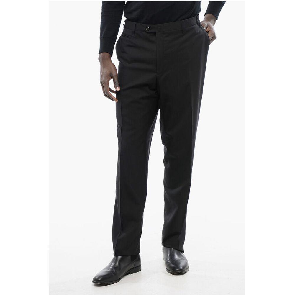 Corneliani Concealed Closure ACADEMY Virgin Wool Pants