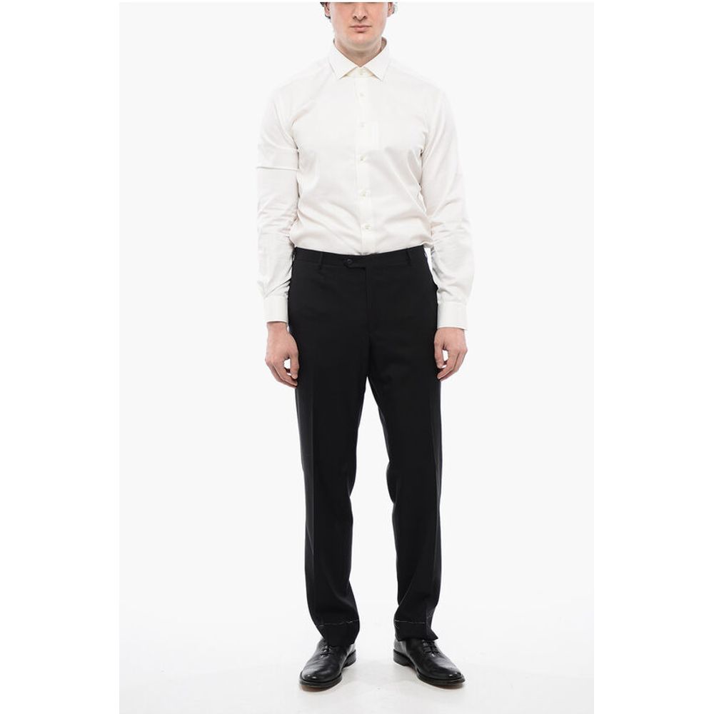 Corneliani Extrafine Virgin Wool LEADER Pants with Belt Loops - Image 3