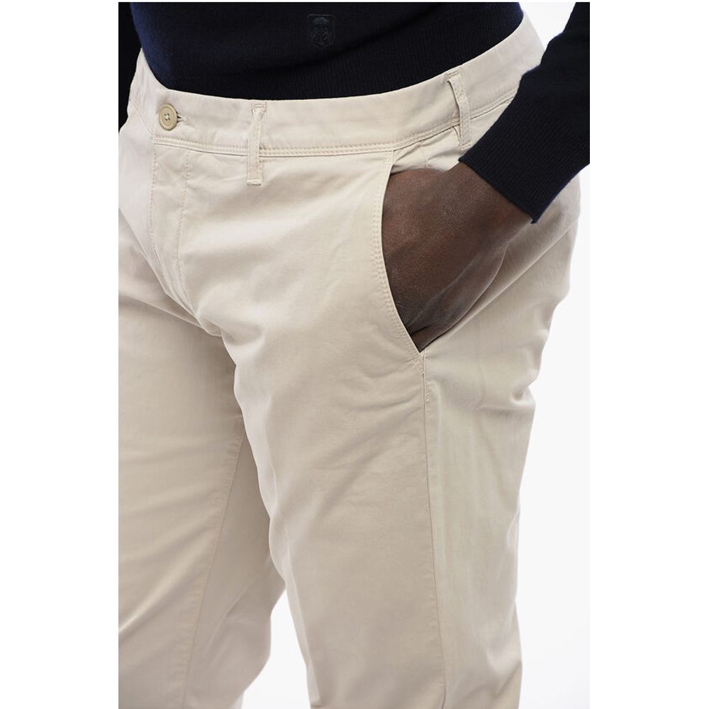 Corneliani CC COLLECTION Stretch Cotton Chinos Pants with Belt Loops - Image 3