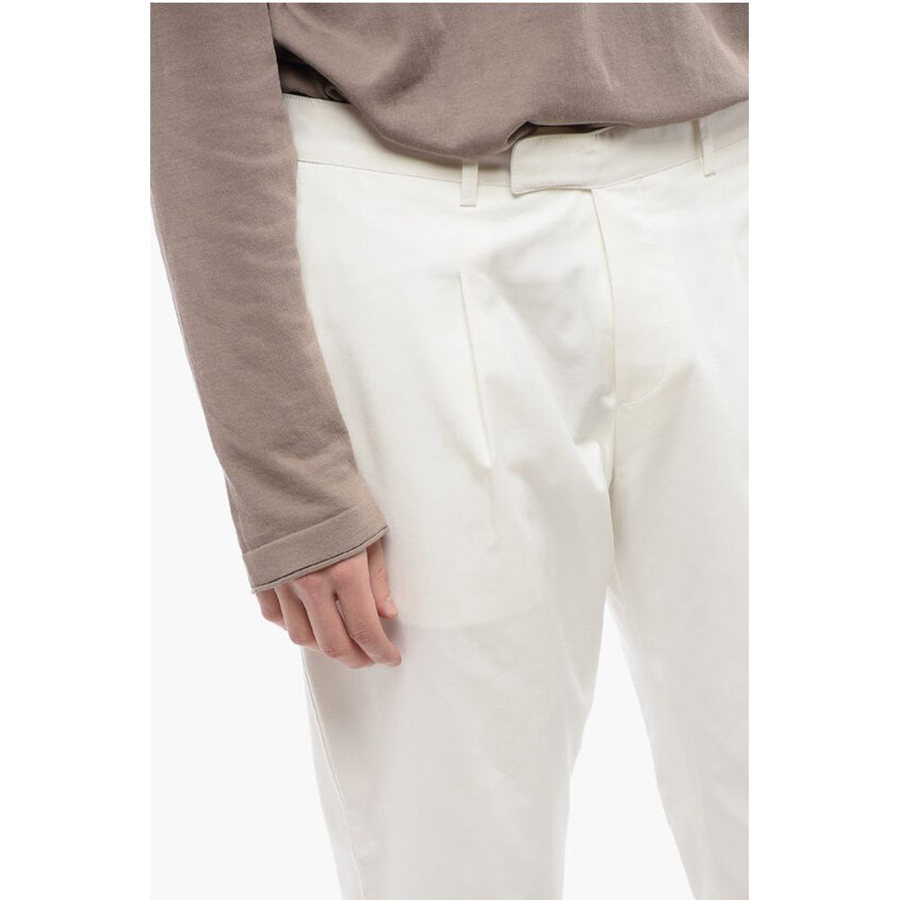 Corneliani CC COLLECTION Single-Pleat Stretch Cotton Pants - Image 3