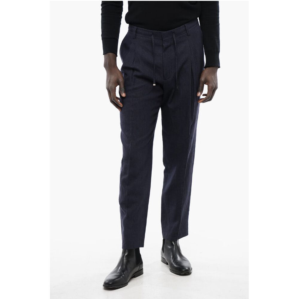 Corneliani ID Virgin Wool and Linen Double Pleat Pants