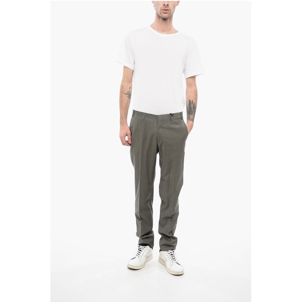 Corneliani CC COLLECTION Micro Checked Virgin Wool RESET Pants - Image 4