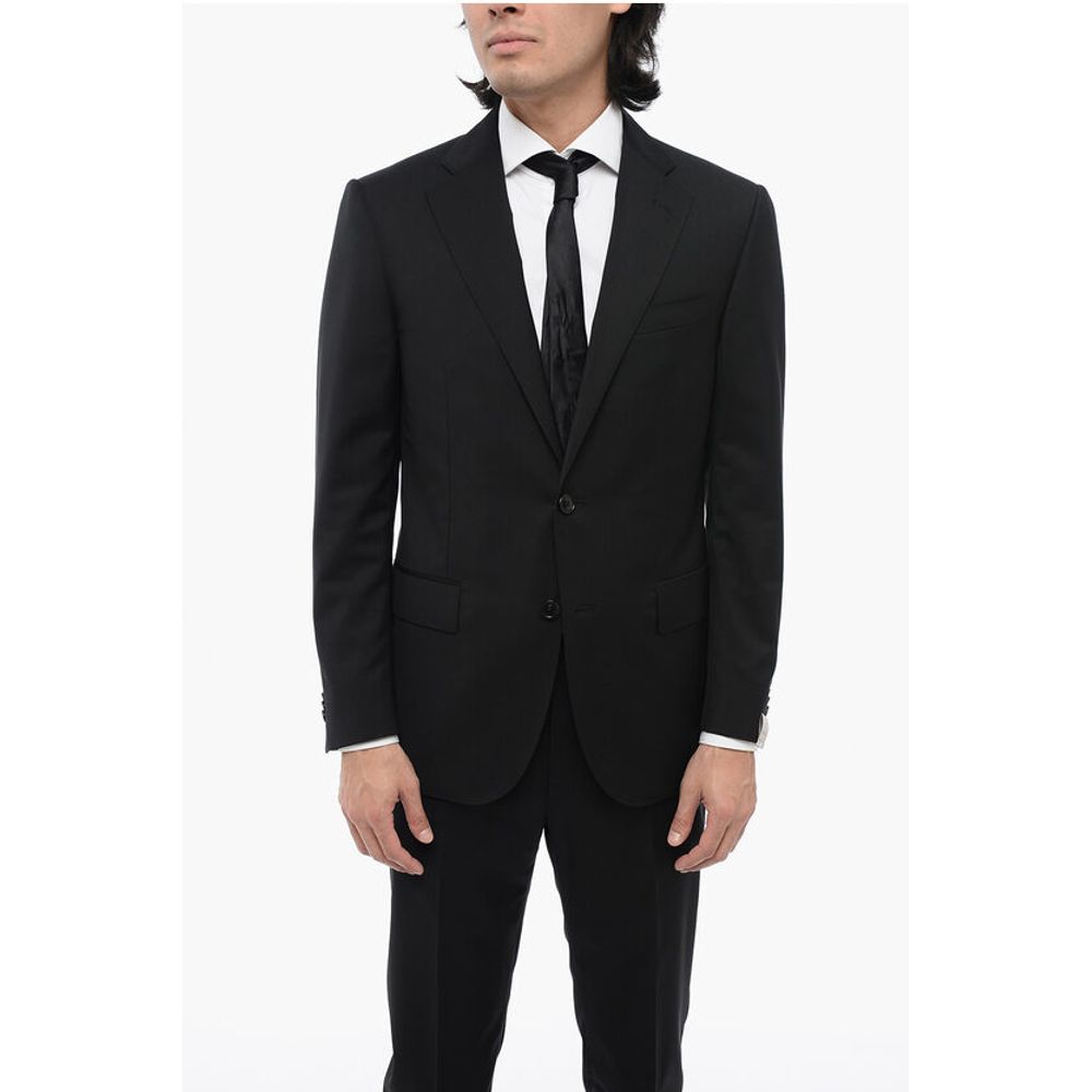 Corneliani 2 Button LEADER Virgin Wool Suit with Flap Pockets - Image 2