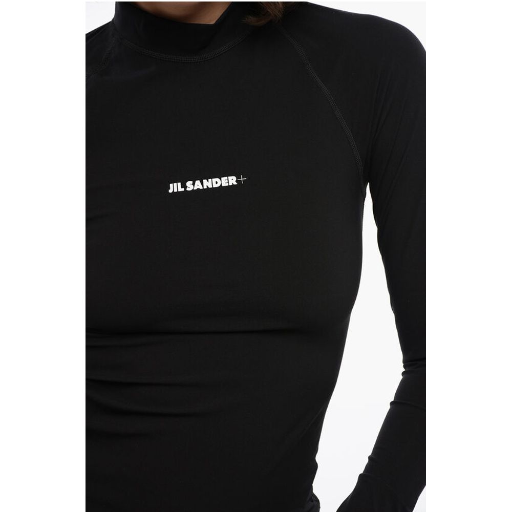 Jil Sander Long-sleeved Tech Fabric Top with Printed Logo - Image 3