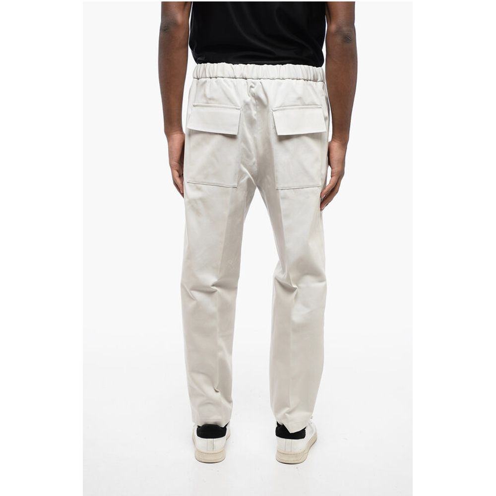 Jil Sander 4-Pocketed Twill Cotton Pants with Elastic Waistband - Image 2