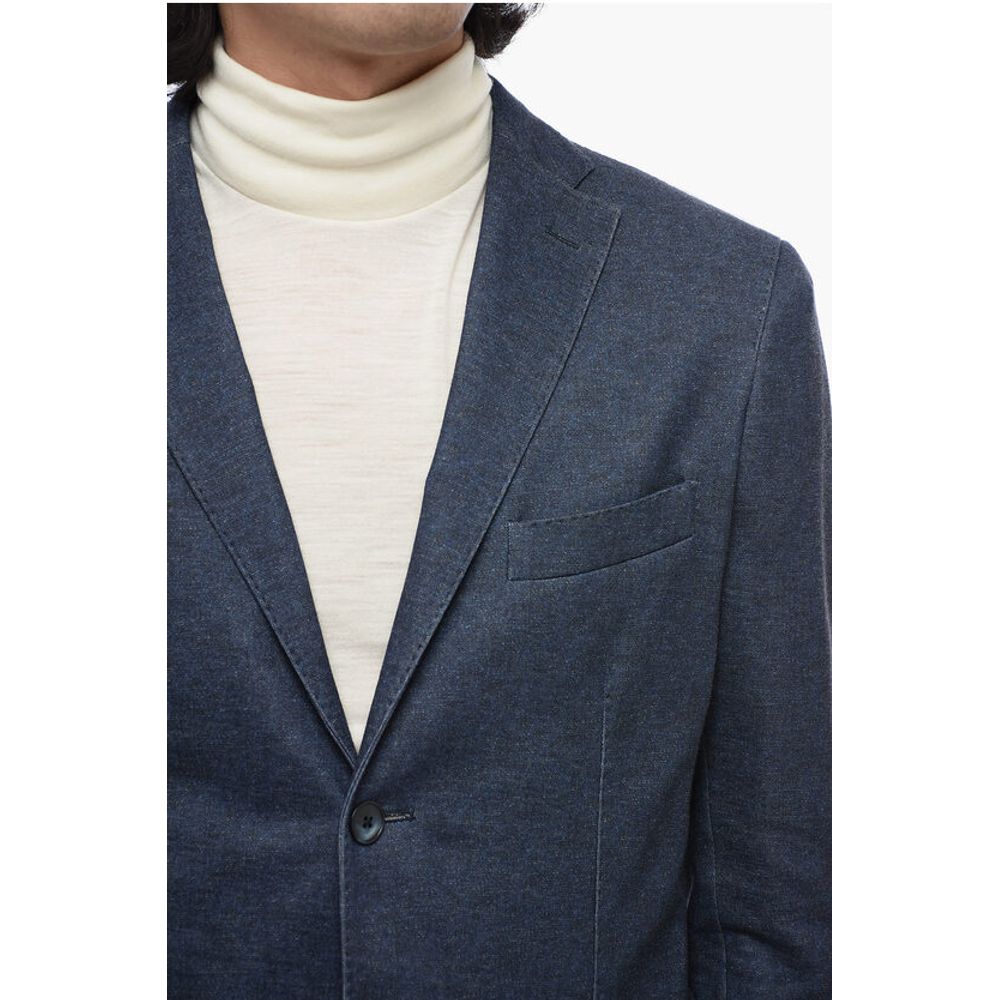 Corneliani CC COLLECTION Cotton Blend Suit with Notch Lapel and Patch P - Image 3