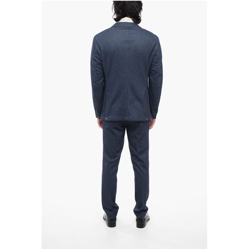Corneliani CC COLLECTION Cotton Blend Suit with Notch Lapel and Patch P - Image 4