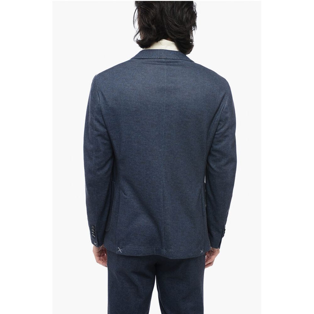 Corneliani CC COLLECTION Cotton Blend Suit with Notch Lapel and Patch P - Image 5