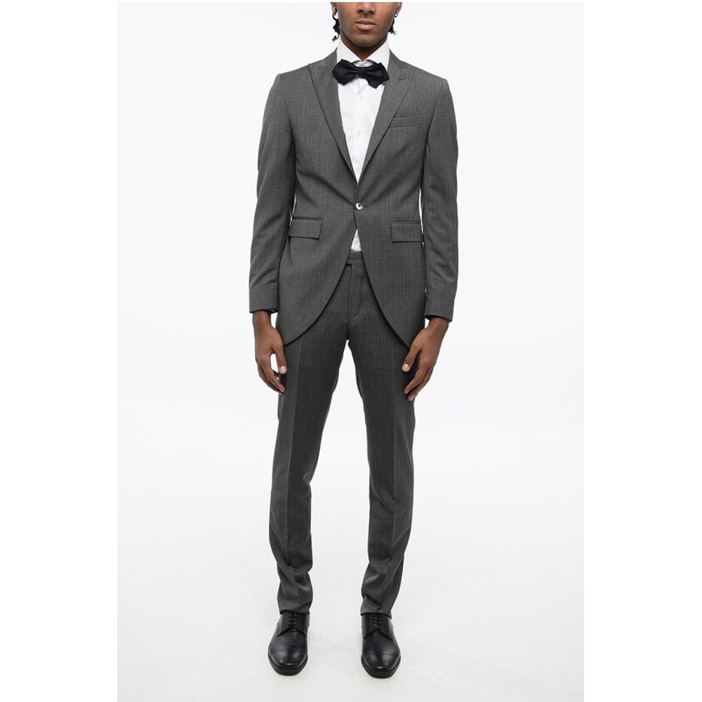 Corneliani CC COLLECTION Pinstriped Center Vent Peak Lapel CERIM.REFINE