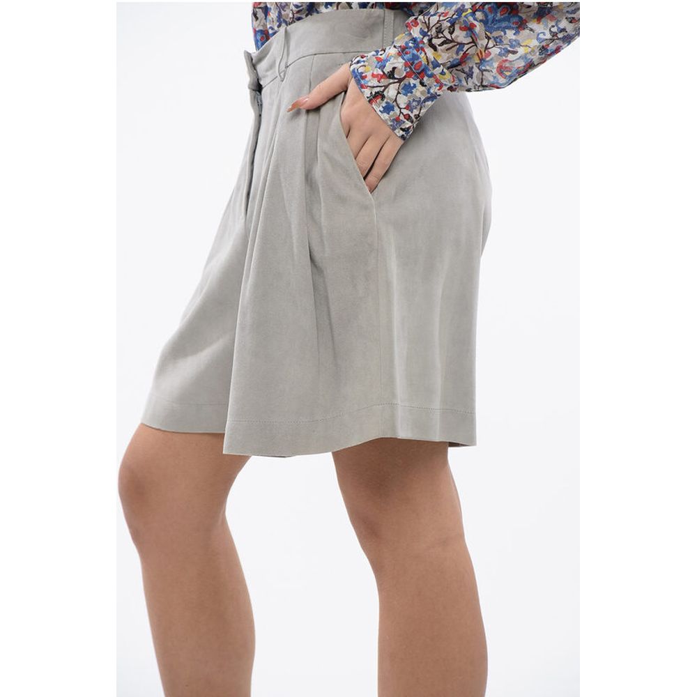 Fabiana Filippi Faux Suede Shorts with Double Pleats - Image 2