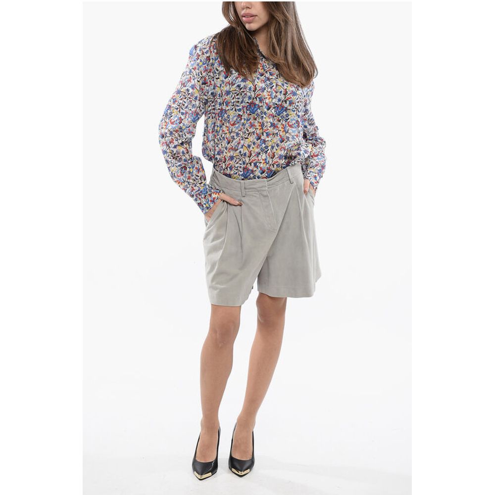 Fabiana Filippi Faux Suede Shorts with Double Pleats - Image 4