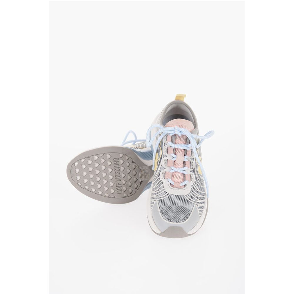 Moschino LOVE Mesh SPRINT50 Low-Top Sneakers with Contrast Detail