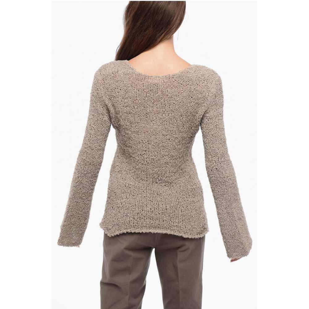 By Malene Birger Crew Neck Cotton Blend Sweater with Wide Sleeves - Image 2