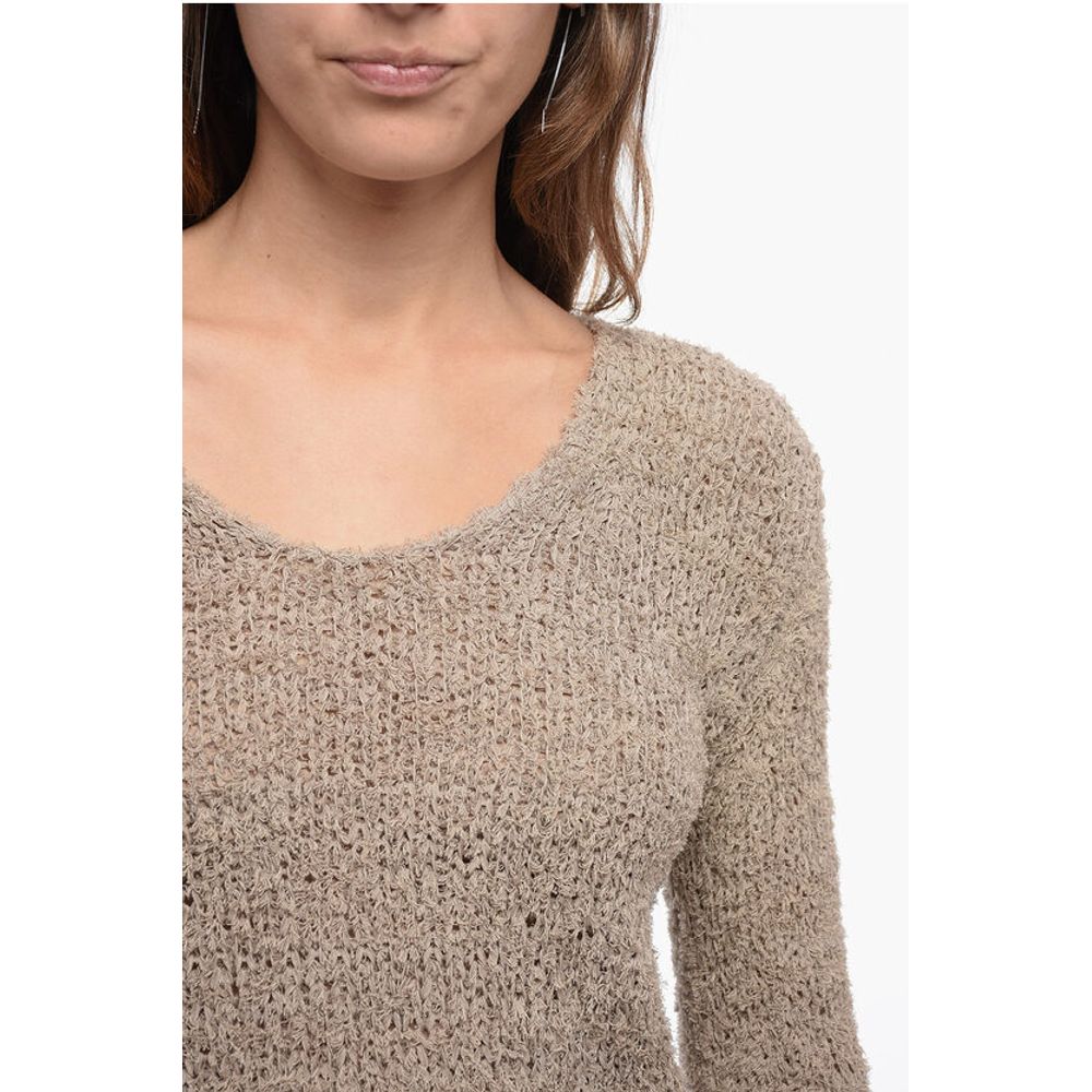 By Malene Birger Crew Neck Cotton Blend Sweater with Wide Sleeves - Image 3