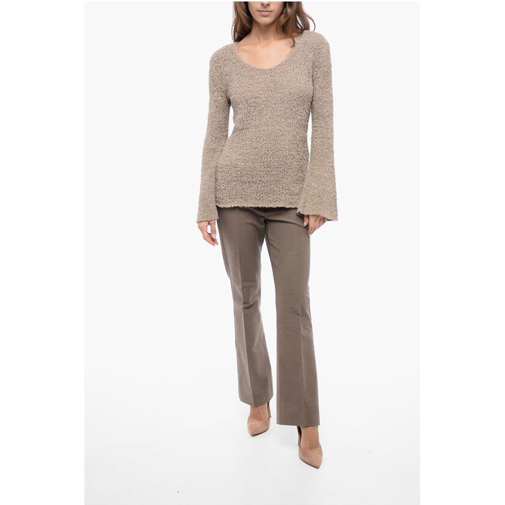 By Malene Birger Crew Neck Cotton Blend Sweater with Wide Sleeves - Image 4