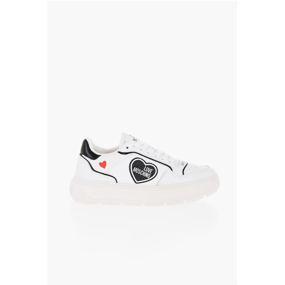 Moschino LOVE Textured Leather BOLD40 Low-Top Sneakers with Contrast - Image 3
