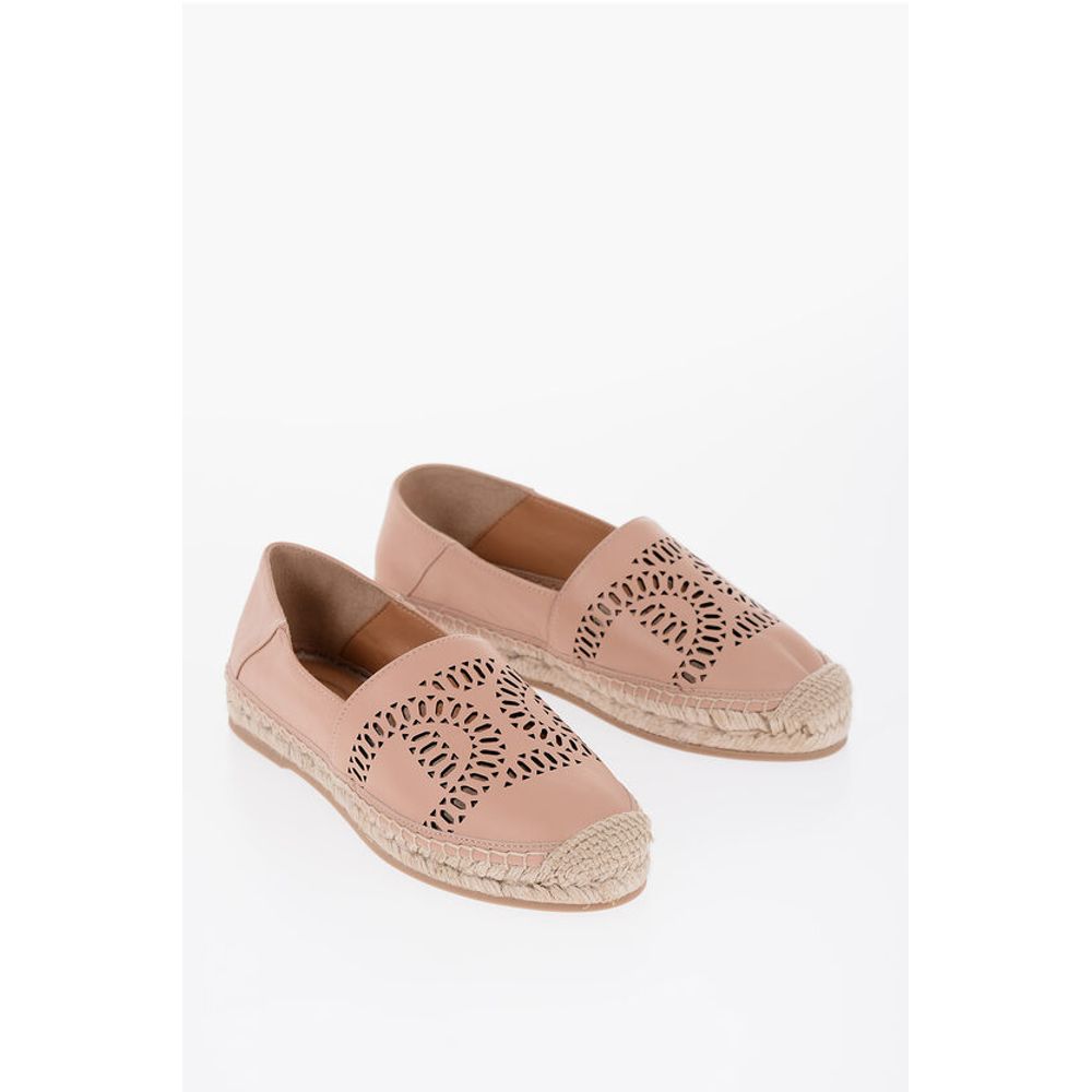 Tod's Leather Espadrillas with Raffia Sole