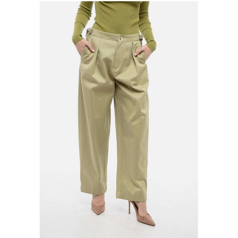 Burberry Pleated Baloon-Fit Pants with Half-Belt