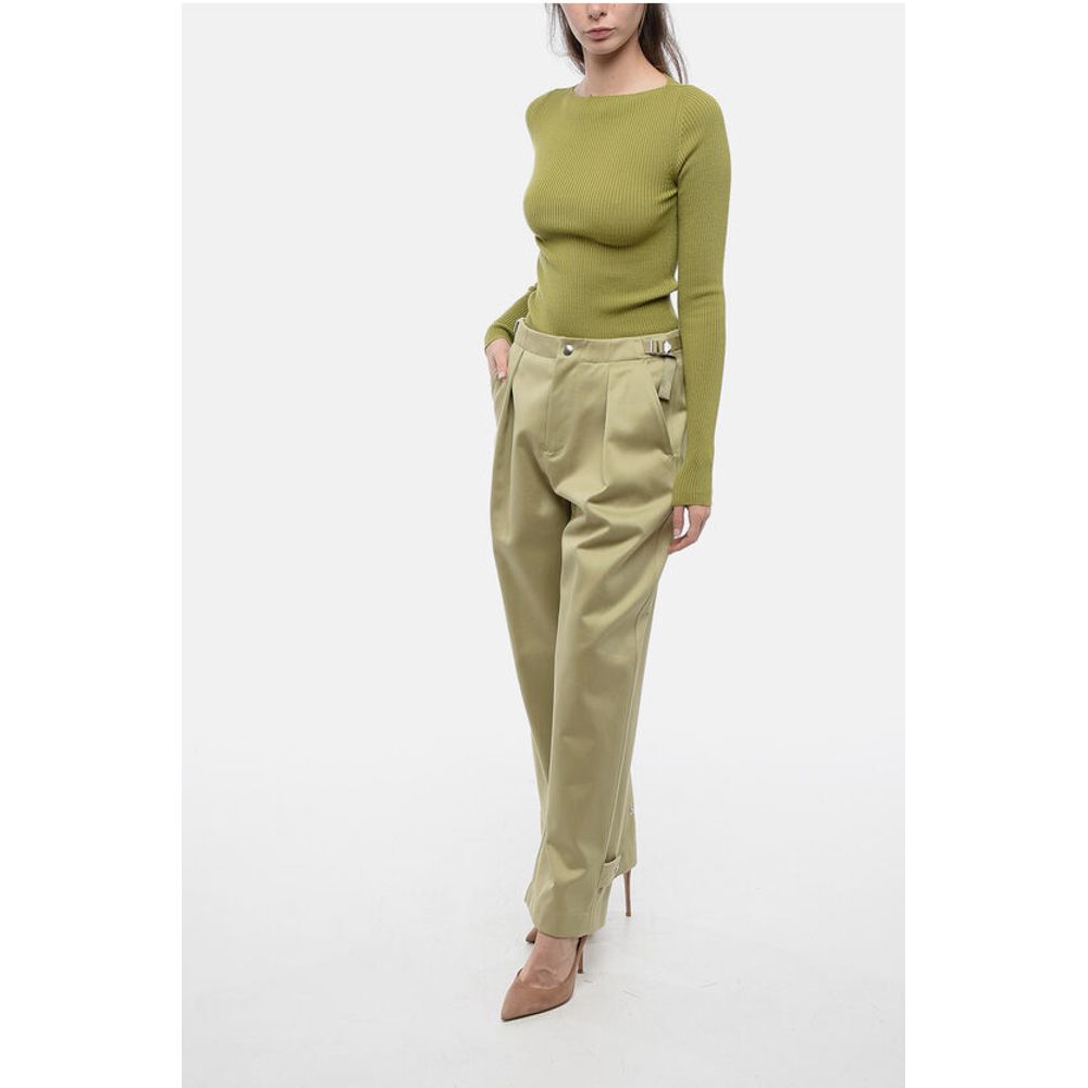 Burberry Pleated Baloon-Fit Pants with Half-Belt - Image 4