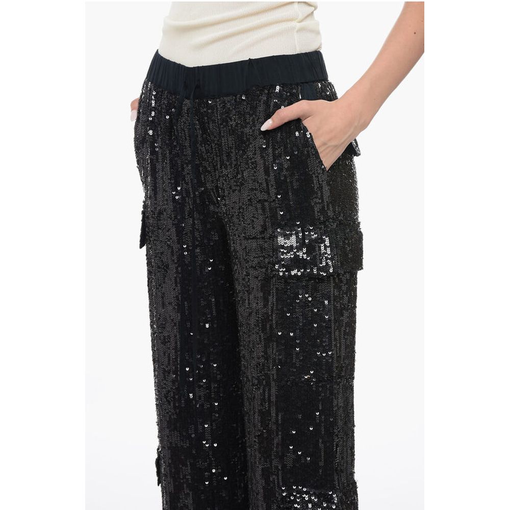 Parosh Sequined Cargo Pants with Draw-String - Image 3