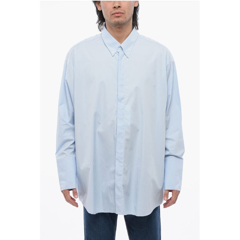 Ami Alexandre Mattiussi Button-down Cotton Shirt with Hidden Buttoning