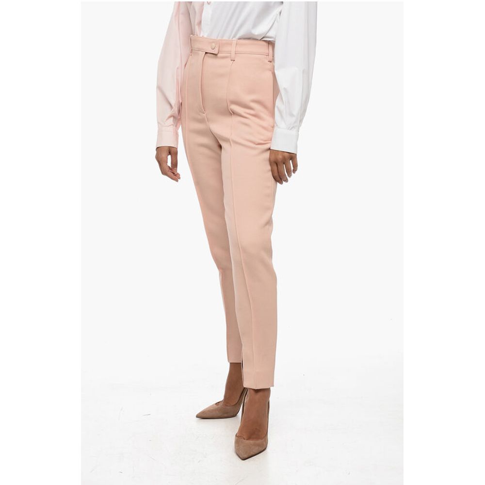 Prada Front Pleated Twill Wool Pants