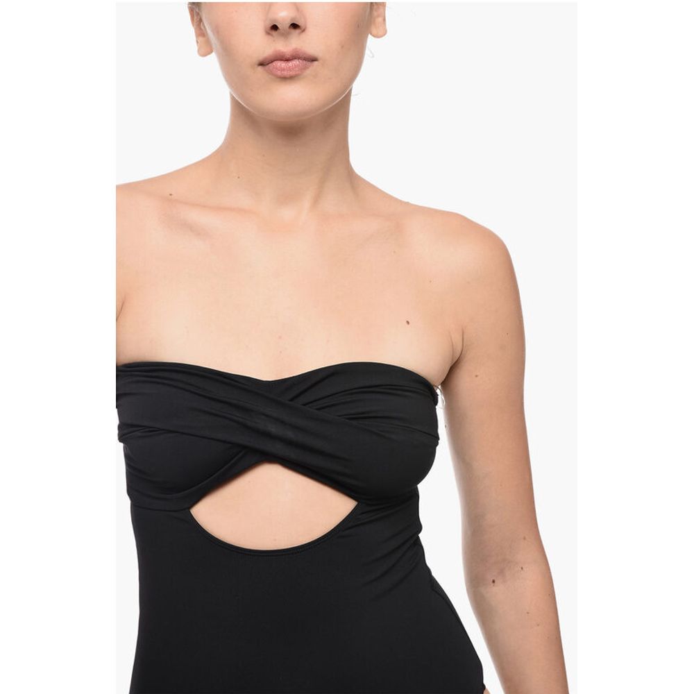 AllSaints Strapless TATUM One-Piece Swimsuit with Cut-Out Detail - Image 3