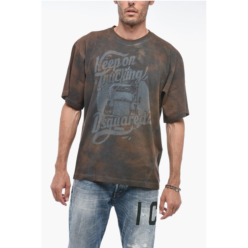 Dsquared² Tie-Dyed Effect T-WESHER T-Shirt with Print