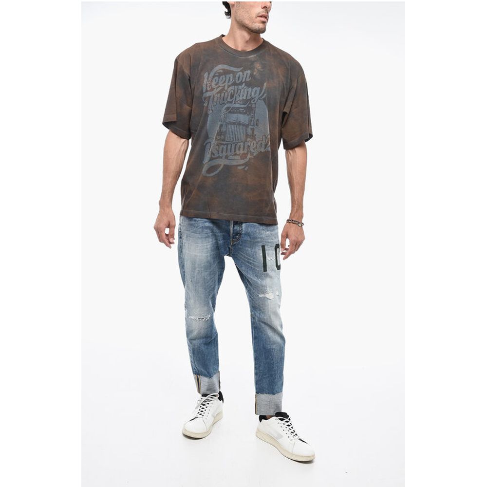 Dsquared² Tie-Dyed Effect T-WESHER T-Shirt with Print - Image 4