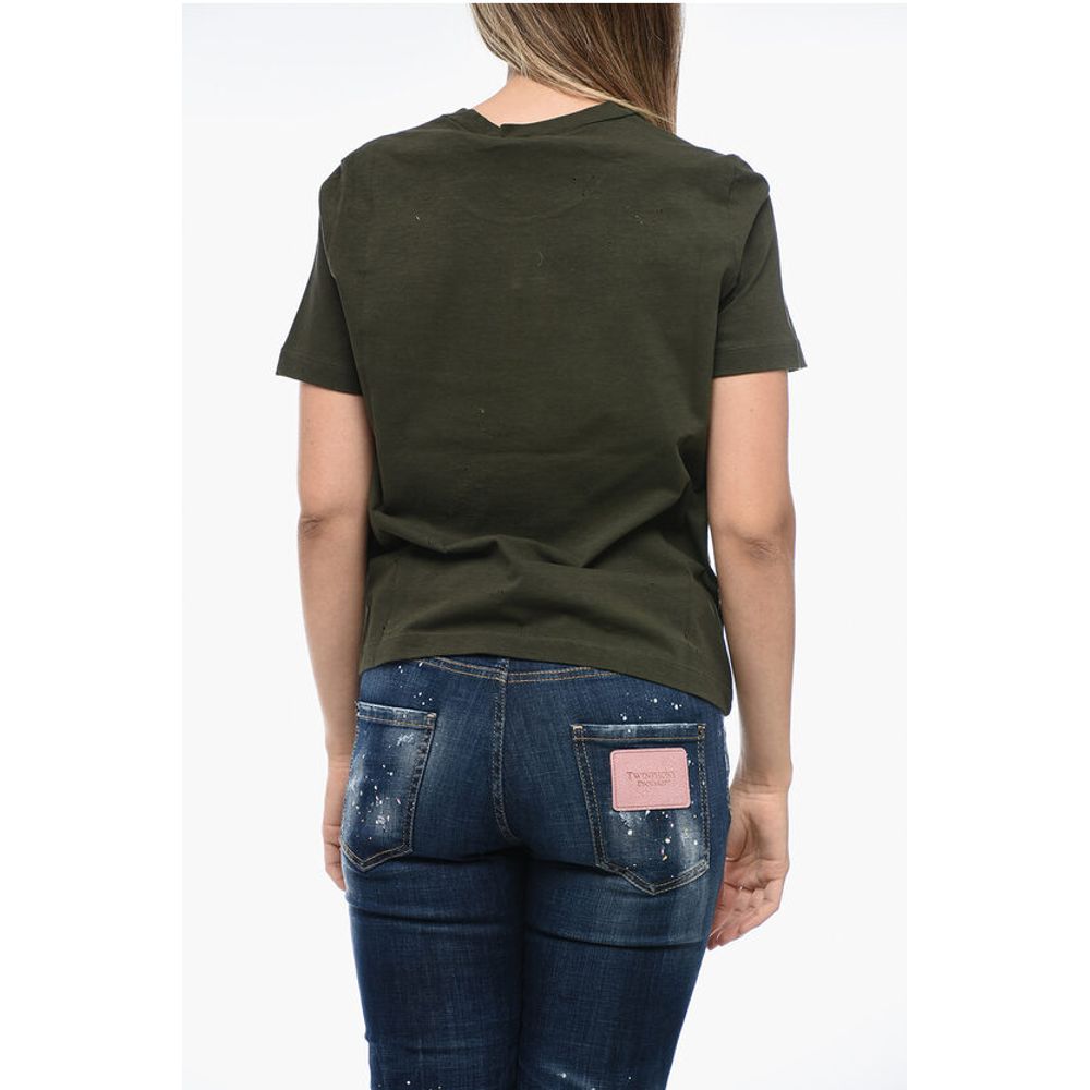 Dsquared² Distressed T-Shirt with Logo Print - Image 2